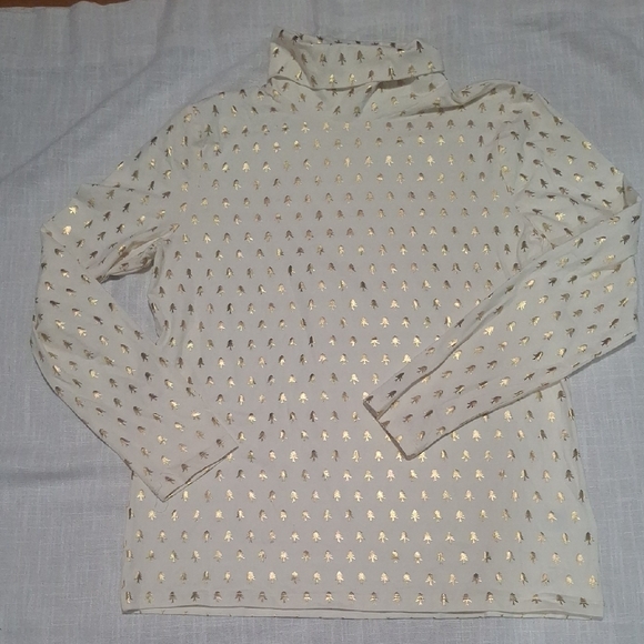 Talbots Women's White Tee with Gold Pineapple Design LP - Picture 3 of 7